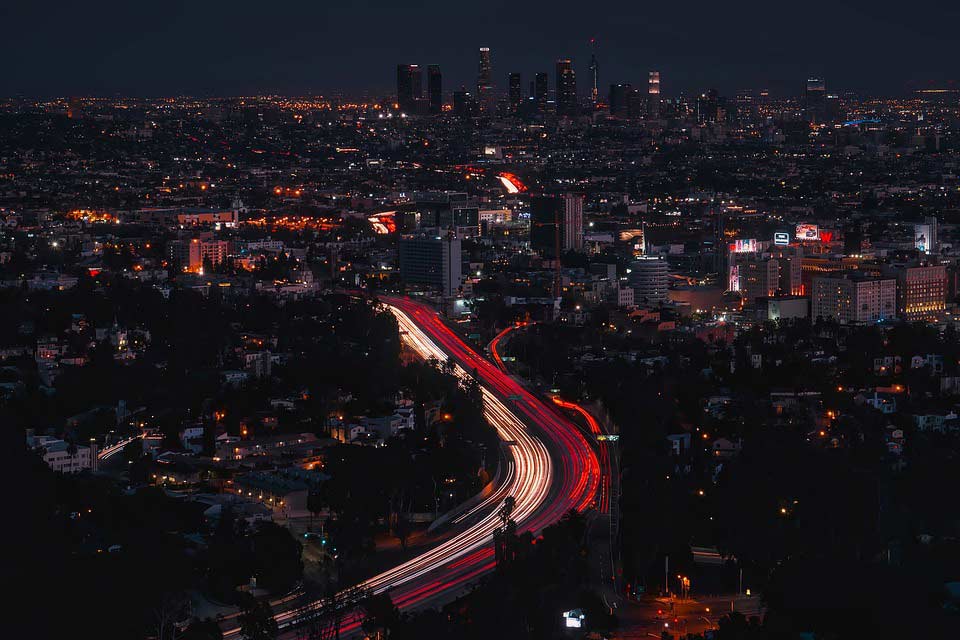 Straßen von Los Angeles bei Nacht Straßen von Los Angeles bei Nacht
