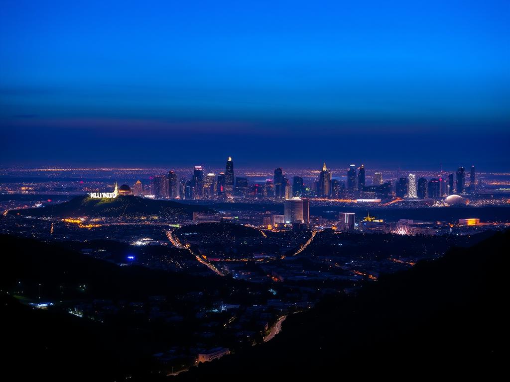 Nachtpanorama Los Angeles (Symbolbild) Nachtpanorama Los Angeles (Symbolbild)